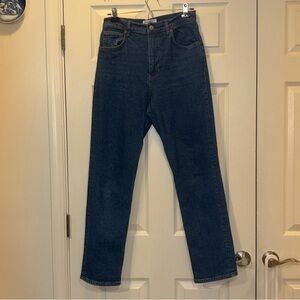 Reformation Liza Ultra High Rise Straight Jeans Womens 29 Blue Dark Wash Denim